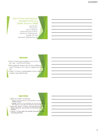 5/12/2017 New I- 9 Form and Tennessees  Amended E-Verify Law  Middle Tennessee SHRM  April 20,