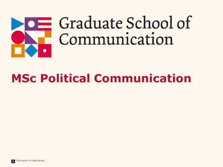 msc political communication important links