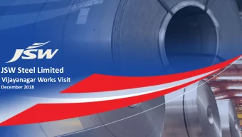 JSW Steel Limited VV Vijayanagar Works Visit  December 2018  Vijayanagar: The Beginning  Unique
