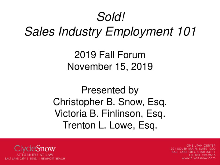 sold sales industry employment 101