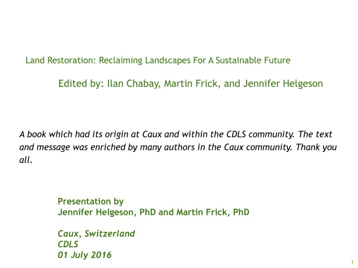 edited by ilan chabay martin frick and jennifer helgeson