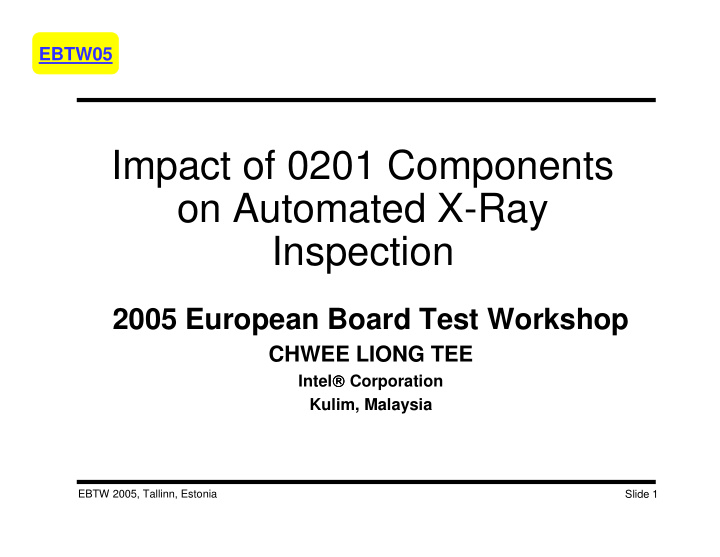 impact of 0201 components on automated x ray inspection