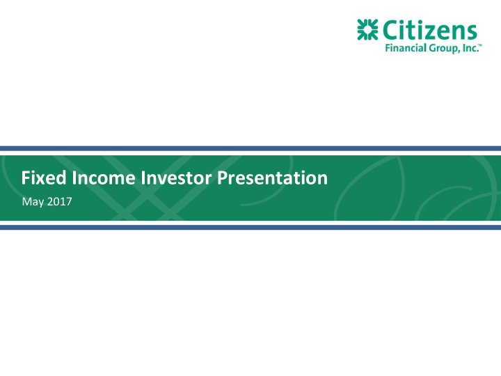 fixed income investor presentation