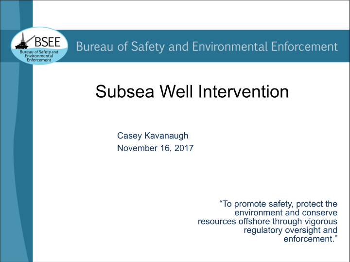 subsea well intervention