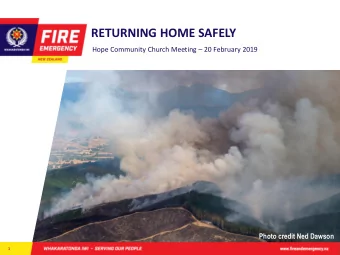 RETURNING HOME SAFELY Hope Community Church Meeting  20 February 2019  Photo credit Ned Dawson