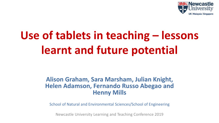 use of tablets in teaching lessons