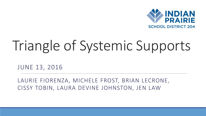 triangle of systemic supports