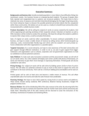 Executive Summary Backgrounds and Business Aim:  Socially excluded population is more likely to