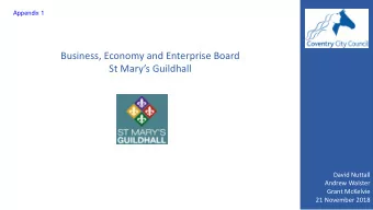 Business, Economy and Enterprise Board St Marys Guildhall  David Nuttall  Andrew Walster  Grant