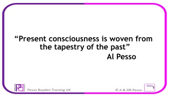 Present consciousness is woven from  the tapestry of the past  Al Pesso  1  Memory runs