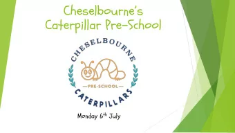 Caterpillar Pre-School Monday 6 th July  Welcome!  Pre-School Admin  Tapestry  Our Setting