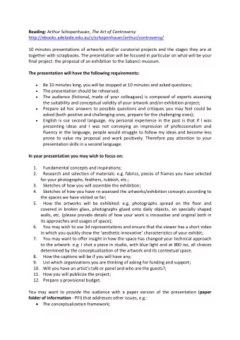 Reading: Arthur Schopenhauer, The Art of Controversy