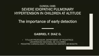 The im  impor  orta  tance  nce of  of ea  early de  detec  ecti  tion  on  GABRIEL F. DIAZ G.