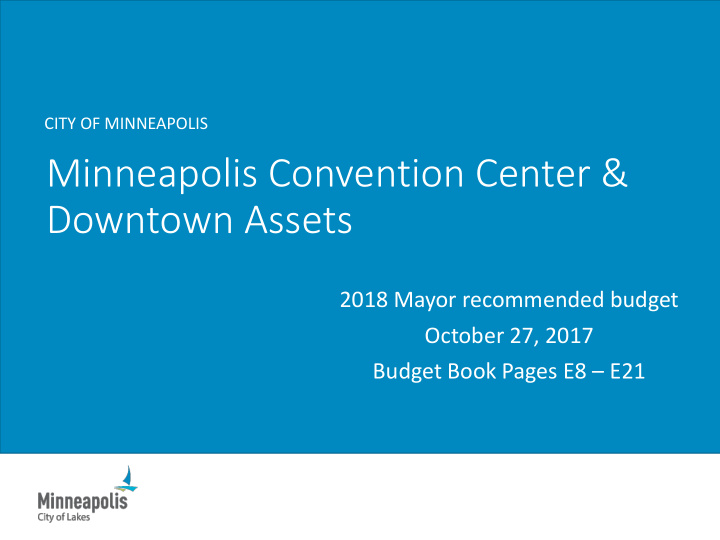 minneapolis convention center downtown assets