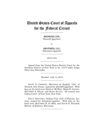 United States Court of Appeals  for the Federal Circuit  ______________________ MEDISIM LTD.,