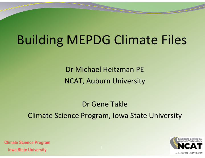 building mepdg pdg climate files