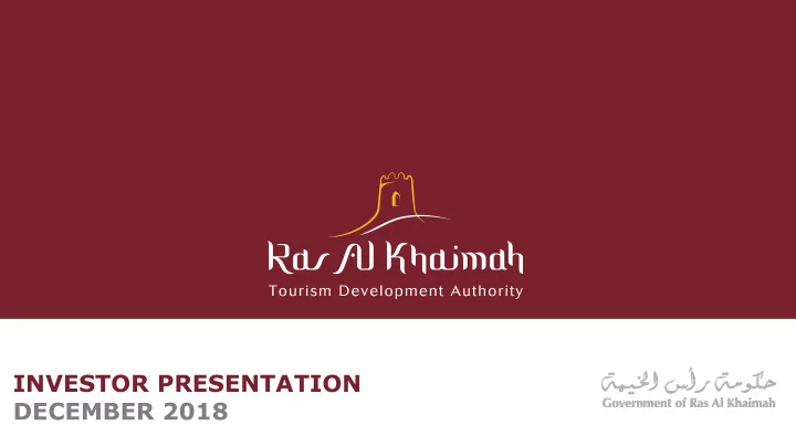 investor presentation december 2018 tourism overview