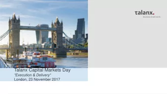 Talanx Capital Markets Day  Execution &amp; Delivery  London, 23 November 2017  Agenda  I
