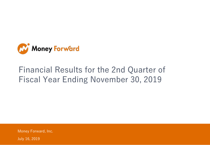 financial results for the 2nd quarter of fiscal year