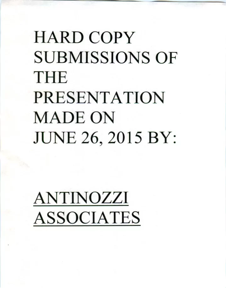hardcopy submissions of the presentation made on june 26