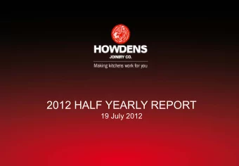 2012 HALF YE  ARLY REPORT  19 Jul  19 Jul  ly 2012  ly 2012  Matthe  ew Ingle  Chief Exec  Chief