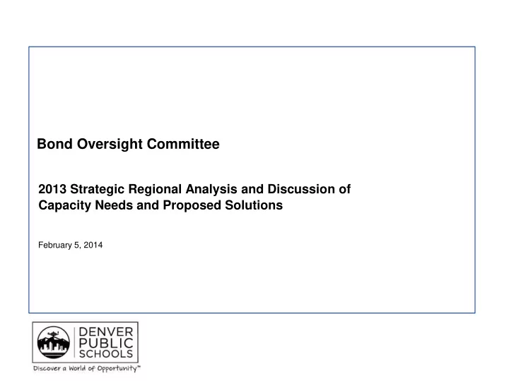 bond oversight committee