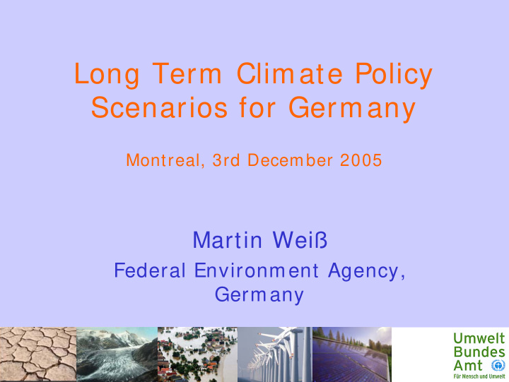 long term climate policy scenarios for germany