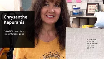 Chrysanthe  Kapuranis  SAWG Scholarship  Presentation, 2020  Earth is peripherally located on