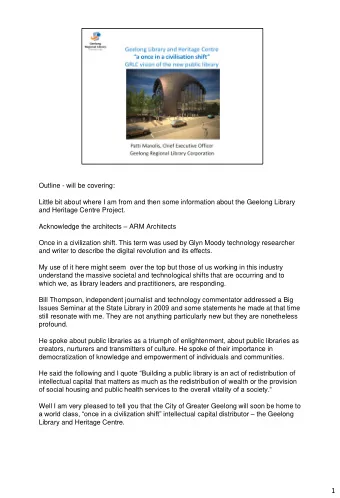 1    A little about the Geelong and the region    Located some 75 kms from the Melbourne CBD