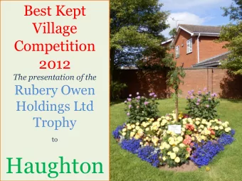 Haughton  The presentation ceremony for Haughtons achievement as Best Kept  Village in Stafford