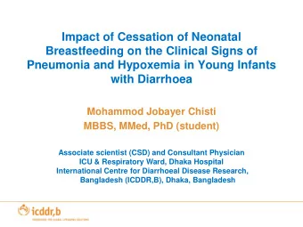 Impact of Cessation of Neonatal  Breastfeeding on the Clinical Signs of  Pneumonia and Hypoxemia in