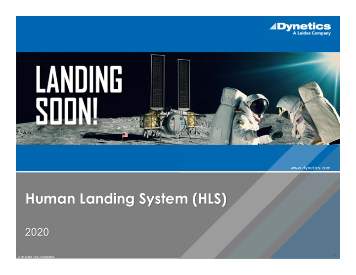 human landing system hls