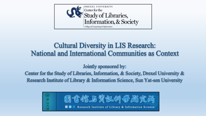 cult ltural div iversity in in lis research nati tional