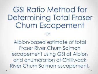 GSI Ratio Method for  Determining Total Fraser  Chum Escapement  or  Albion-based estimate of total