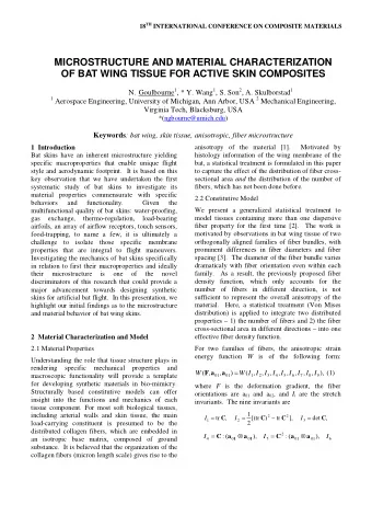 MICROSTRUCTURE AND MATERIAL CHARACTERIZATION  OF BAT WING TISSUE FOR ACTIVE SKIN COMPOSITES N.