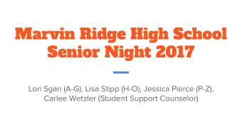 Marvin Ridge High School  Senior Night 2017  Lori Sgan (A-G), Lisa Stipp (H-O), Jessica Pierce