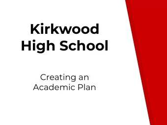 Kirkwood  High School  Creating an  Academic Plan  Career &amp; College Majors  Think about your