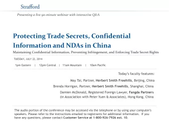 Protecting Trade Secrets, Confidential  Information and NDAs in China  Maintaining Confidential