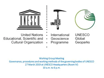 Gov  overn  rnance,  , pr  procedure  res and  nd wor  working methods of  of the  he gov  overn