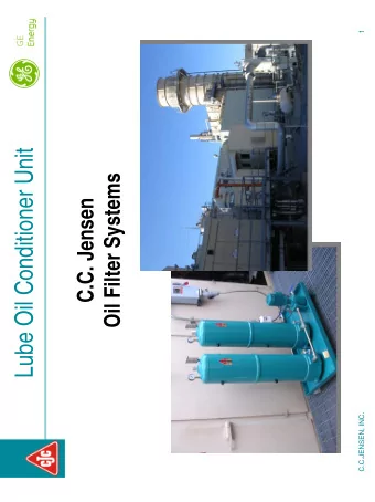 Lube Oil Conditioner Unit  Oil Filter Systems  C.C. Jensen  C.C.JENSEN, INC.  Lube Oil Conditioner