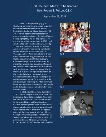 First U.S. Born Martyr to be Beatified  Rev. Robert S. Pelton, C.S.C.  September 23, 2017  21 F b