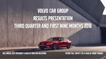 results presentation  Third quarter and first nine months 2018  Nils Msko, vice president &amp;