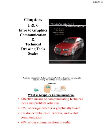 Chapters  1 &amp; 6  Intro to Graphics  Communication  &amp;  Technical  Drawing Tools  Scales  A