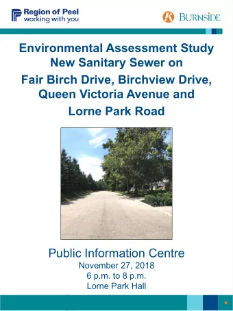 Environmental Assessment Study  New Sanitary Sewer on  Fair Birch Drive, Birchview Drive,  Queen