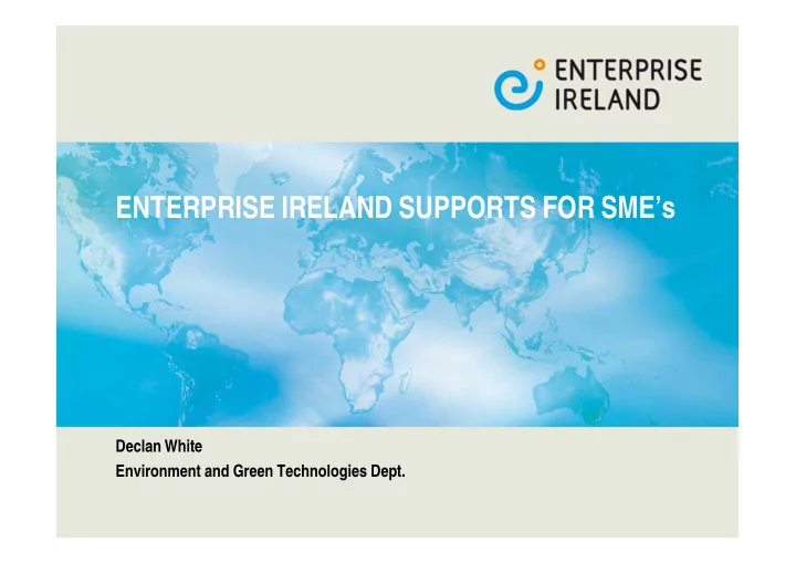enterprise ireland supports for sme s