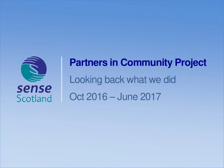partners in community project looking back what we did