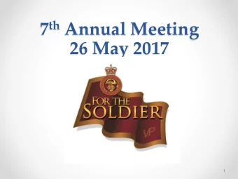 7 th Annual Meeting  26 May 2017  1  Call to Order  2  Proposed Agenda for the 7 th Annual Meeting