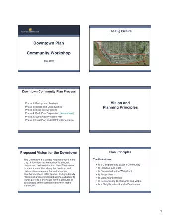 Downtown Plan  Community Workshop  May, 2009  Downtown Community Plan Process  Vision and  Phase 1: