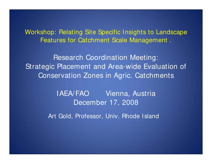 research coordination meeting strategic placement and