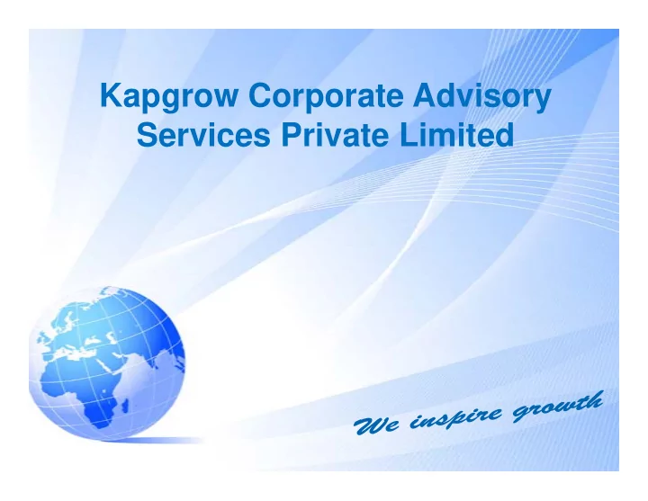 kapgrow corporate advisory kapgrow corporate advisory